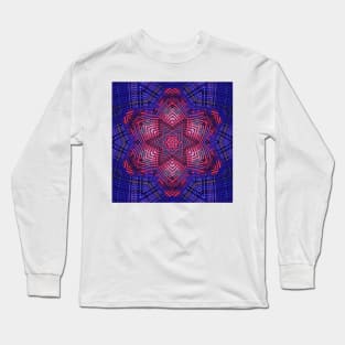 Weave Mandala Blue and Pink Long Sleeve T-Shirt